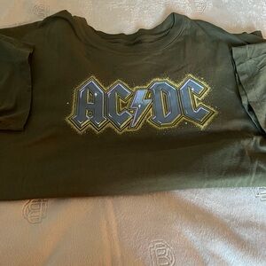 American Eagle Outfitters green AC DC Band Tee